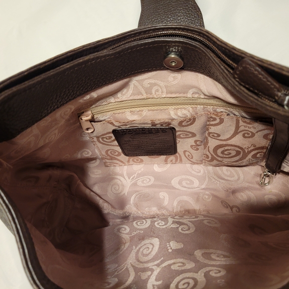 Brighton Brown and Tan Shoulder Bag with Hobo Silhouette - Picture 4 of 9